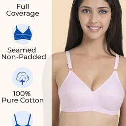 Souminie Pack Of 2 Non-Padded Non-Wired Pure Cotton Everyday Bra With All Day Comfort image 5