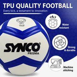 synco Prisma Football, 6 Panel Match Ball with Water Lock, TPU Machine Stitched Football - Size: 5 image 3