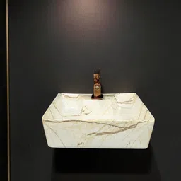 inletcera 2 in 1 Designer Ceramic Wall hung and Table top Wash basin 16x12(M09) (16x12x5)(M09)Tap-1 Wall Hung Basin image 3