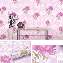 amazingkarts Vinyl Floral & Botanical Pink Wallpaper-picture-25