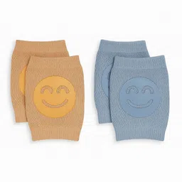 nanhaawear Set Of 2 Pairs Baby Smiley Knee Pads For Crawling | Orange, Blue Baby Knee Pads-picture-10