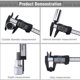 flostrain Electronic Carbon Fiber Composites Digital with LED Screen Vernier Caliper image 3