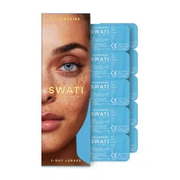 Swati Cosmetics Coloured Contact Lenses Aquamarine 1 Day Power -3.50 image 1