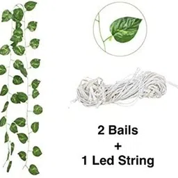 arv Leaf Vines With White Net cloth and Led Light for Birthday, Wedding Decoration image 2