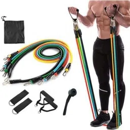 shopeleven Full Body Exerciser 5 Resistance Tube Toning Stretching Rope Fitness Band-picture-20