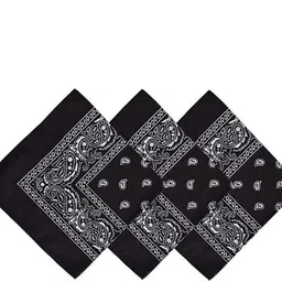 V T CREATION BANDANA FOR MEN$ WOMEN ,Scarf , Wrist Bnad Face mask ,[Pack of 3 ][Black ] ["Black"] Handkerchief-image-1