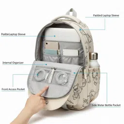 walson Medium 30 L Laptop Backpack Trendy Bear Kawaii Backpack For College or School Backpack | Standard Backpack image 3