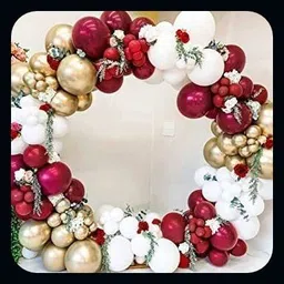 r g accessories Solid Golden Metallic Red White Balloons Garland Kit Of 50 Pcs For Party-A Balloon-picture-16