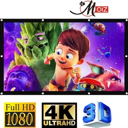 Moiz Eyelet Foldable Projector Screen 4:3 Aspect Ratio Design-09 Projector Screen (Width 183 cm x 122 cm Height) image 3