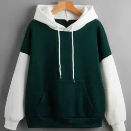 bestic fashion Women Full Sleeve Color Block Hooded Sweatshirt image 1