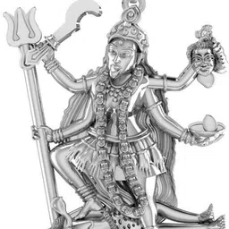 akshat sapphire Sterling Silver (92.5% purity) Goddess kali maa (Big Size) Pendant for Men & Women Pure Silver Lord Maa Kaali Locket (Big Size) for Good Health & Wealth Sterling Silver Locket-picture-23