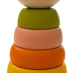 ecokidz Wooden Stacking Rings Montessori Toy for Kids image 1