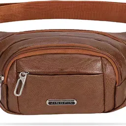 KRAPTICK PU Leather Waist Bag | Fanny Pack & Crossbody Bag for Travel, Running, Hiking & Gym | Waterproof & Lightweight Belt Bag | Adjustable Money Belt & Waist Pouch-picture-24