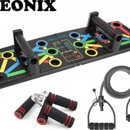 pheonix Combo Of Push Up Board With Adjustable Single Toning Tube And 2 Hand Gripper Fitness Accessory Kit Kit-picture-24