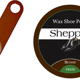 Sheppits Premium Wax Leather Shoes Polish (Brown) & Shoe Horn (Maroon) Shoe Care Kit-image-38
