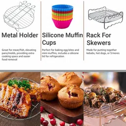 inalsa Includes Cake/Pizza Pan ,Silicone Muffin Cups, Metal Rack Kitchen Tool Set image 3