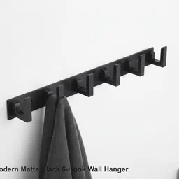 biharijitrading Premium Stainless Steel BLACK 6 Pins Cloth Hanger Cloth Hanger Hook Rail 6 Door Hanger-picture-40