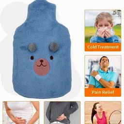 da novira Premium Hot Water Rubber Bag with Soft Plush Cover For Cramp_Back Pain Relief Non-Electrical 2 L Hot Water Bag image 5
