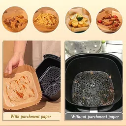 lijie 200PCS Parchment Paper Square Greaseproof Paper Air Fryer Accessories Compatible Airfryer Tray image 5