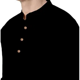 edin Pack of 2 Men Solid Pure Cotton Straight Kurta image 5