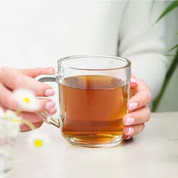 borosil Latte 240 ml Tea/Coffee Set of 6pc, Borosilicate Tuff Glass, Microwave Safe Glass Coffee Mug image 5