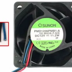 Electronic Spices SUNON PMD1206PMB1-A Server Square Fan (2).B939.F.GN 60x60x38MM 3-wire, 12V 11.2W Fan with Heat Sinks All in one Cooler image 1