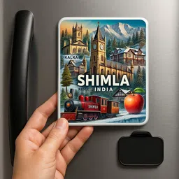 printsy gallery Shimla Theme Souvenir Wooden Fridge Magnet for Refrigerator Fridge Magnet Pack of 1 image 2