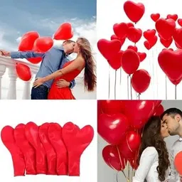 seraphic Solid Party Decoration Red Heart Shape Balloons for Anniversary, Valentine, Marriage Balloon image 3