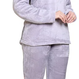 rg by ss clothing Women Top & Pyjama Set Grey Solid image 4