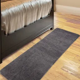saral home Plain Solid Polyester 6 X 2 Feet Machine Made Bedside Runner image 1