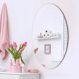 apmfashion 30 cm Oval Peel Shape Magic Mirror Sticker – for Home & Bathroom Décor Double-sided Sticker image 1