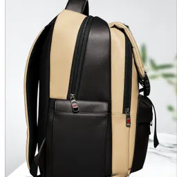 pb pearl bags 25.5 L Laptop Backpack Faux Leather Water Resistant With 2 Compartment, 2 Front Pocket, 5 Inner Pockets image 5