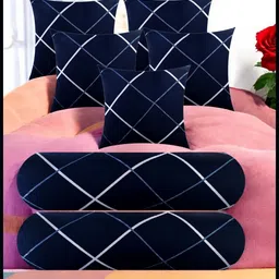 urmila creation Microfibre Bolster Pack of 7 Stripes 5 Cushion 2 Bolster-picture-12