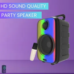 GUGGU Rainbow (WIRELESS TROLLEY SPEAKER)Karaoke Mic & RGB Light With Hi Bass SoundT329 35 W Bluetooth Party Speaker image 1