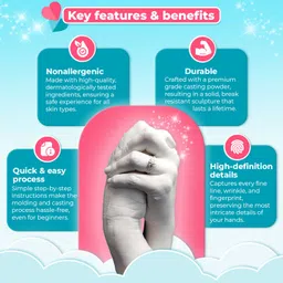 wowcast Couple Hand Casting Kit,Wedding Anniversary Gift,Valentines Gift,Birthday Gift image 4