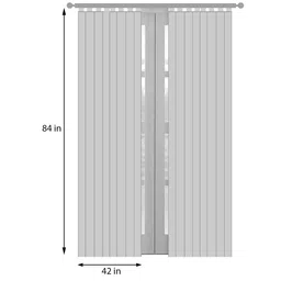 Beige Polyester Solid 7 Ft Semisheer Eyelet 2 Door Curtains By Deco Window image 2