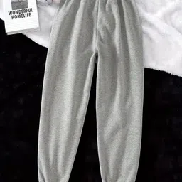 dockstreet Women Solid Grey Track Pants image 2