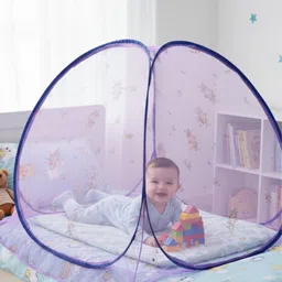 ruglynn BLUE PLAIN MOSQUITO NET Polyester Washable Infants Mosquito Net image 3