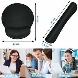 PalD Mouse and Keyboard Pad with Wrist Rest Support Memory Foam for Gaming Computer Mousepad image 2