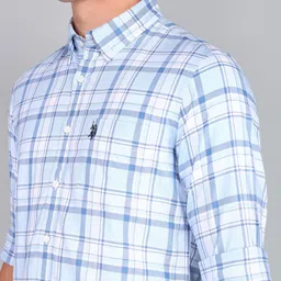 u.s. polo assn. Men Regular Fit Checkered Button Down Collar Casual Shirt image 5