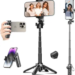 WeCool F-Mini 4 Leg Selfie stick(Quadripod) with One Click Auto Open Design Bluetooth Selfie Stick-image-18