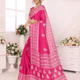 yashika Printed Assam Silk Art Silk Saree image 5