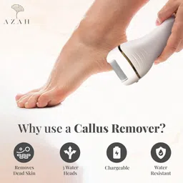azah Electric Callus Remover 3 Roller Heads & Moisturising Gel Socks for Women & Men image 4