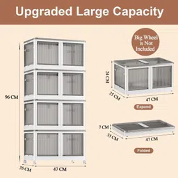 exvito 4-Shelves Closet Organizers And Folding Storage Box wardrobe clothes organizer PC Collapsible Wardrobe image 3