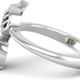 bluejwel 925 sterling silver August - Peridot: Angel Wing Ring Sterling Silver Peridot Sterling Silver Plated Ring image 3