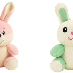mohit soft toys Cute Plush Stuffed Rabbit Green and Lite Green for Baby Boys and Girls - 17 cm image 1