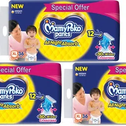 mamypoko Standard All Night Baby Diapers Extra Large 36 (Pack of 3) - XL-picture-33