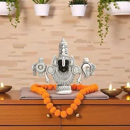 vekenart BALA JI FACE MURTI VENKATSWARA FOR TEMPLE OFFICE DECORE , SHOWPICES CAR GIFT Decorative Showpiece - 10 cm image 3
