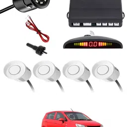 zplus Car Parking Sensors - Set of 4 with Reverse Parking Camera (White)-234 Safety of Passengers/Car One Alarm Kit-2345 Parking Sensor-picture-17