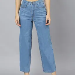 roadster Women Flared High Rise Blue Jeans-picture-14